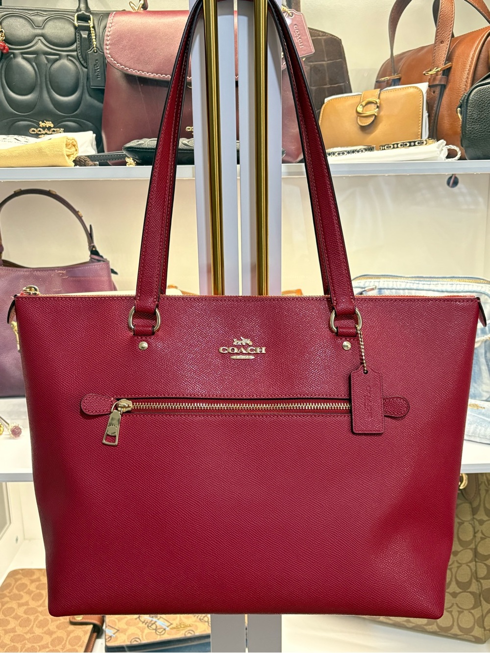 🍷 Coach Gallery Tote F79608 – Wine/Burgundy